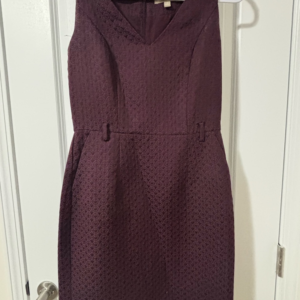 Banana Republic Strapless Textured Dress in Plum